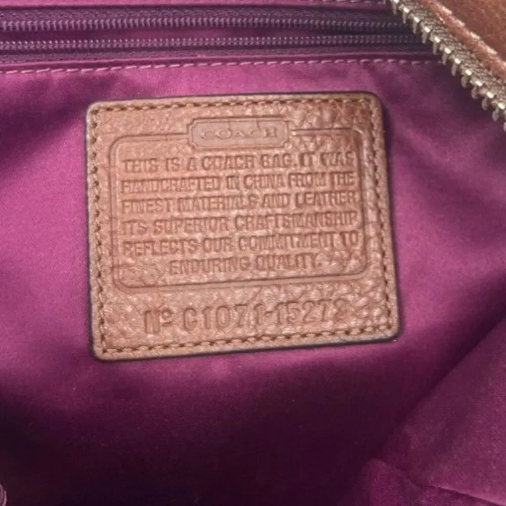 Coach F17566 Alexandra Brown Leather Tote Bag Convertible Crossbody Purse